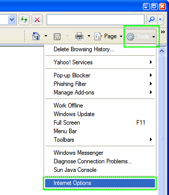 How to choose Internet Options